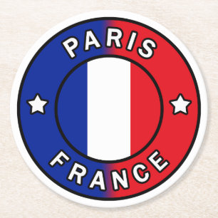 Paris Frankreich Runder Pappuntersetzer