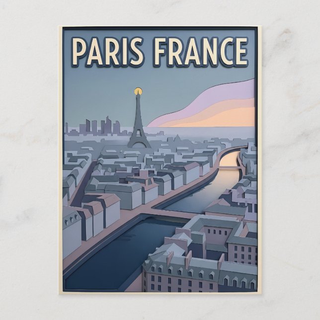 Paris Frankreich Scherenschnitt Kunst  Postkarte (Vorderseite)