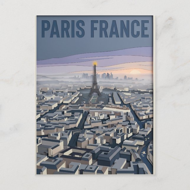 Paris Frankreich Scherenschnitt Kunst  Postkarte (Vorderseite)