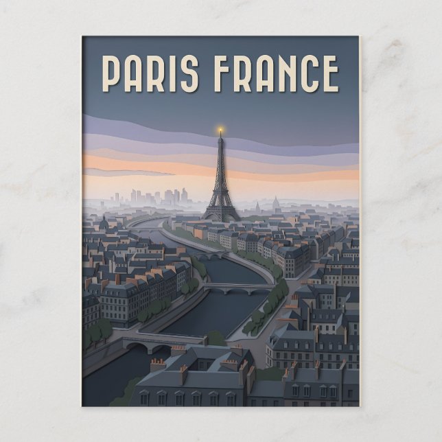 Paris Frankreich Scherenschnitt Kunst  Postkarte (Vorderseite)