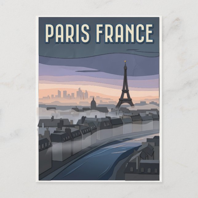 Paris Frankreich Scherenschnitt Kunst Postkarte (Vorderseite)