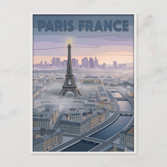 Paris Frankreich Scherenschnitt Kunst  Postkarte (Vorderseite)