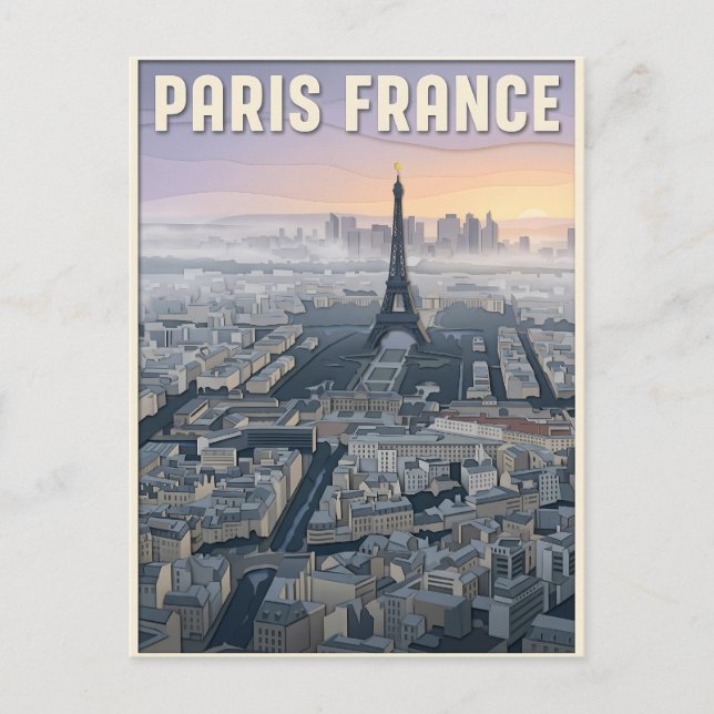 Paris Frankreich Scherenschnitt Kunst  Postkarte (Vorderseite)