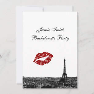 Paris Frankreich Skyline Kiss #1 SW V Junggesellin Einladung