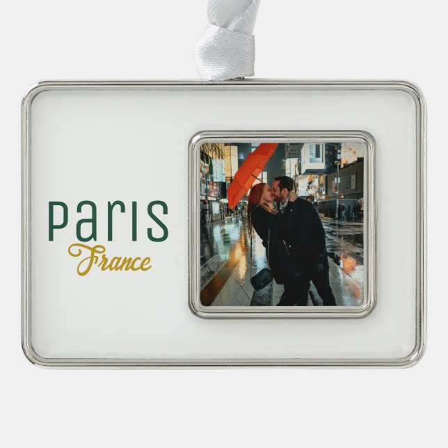 Paris, Frankreich Souvenir Rahmen-Ornament Silber (Vorderseite)