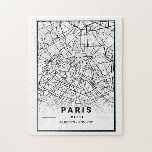Paris - Frankreich - Stadt | Modernes Minimalistis Puzzle (Vertikal)