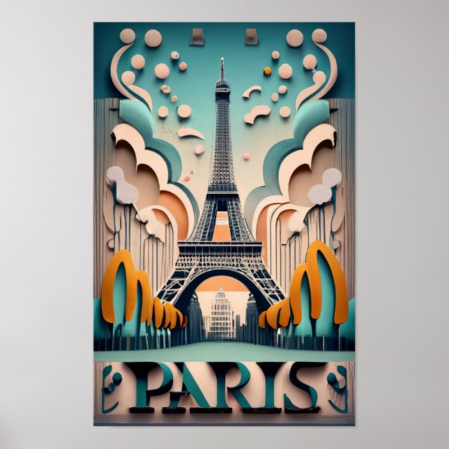 Paris, Frankreich, Städte der Welt, Vintager Stil Poster (Vorne)
