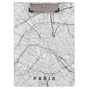 Paris Frankreich Stadtplan Minimales Design Klemmbrett