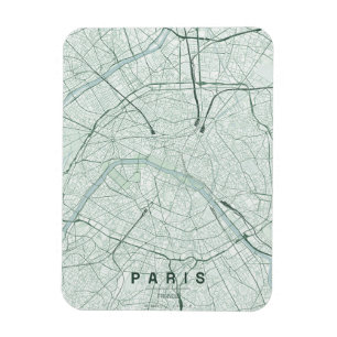 Paris Frankreich Stadtplan Minimalistisches Design Magnet