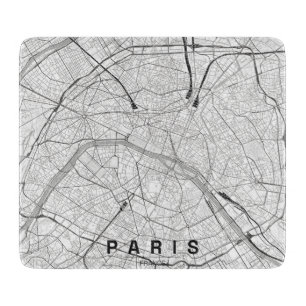 Paris Frankreich Stadtplan Minimalistisches Design Schneidebrett