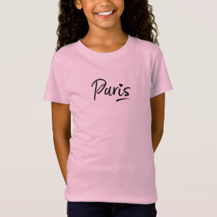 Paris Frankreich Text Einzigartig Stilvoller Rosa T-Shirt