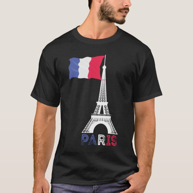 Paris Frankreich Thema Liebe Eiffel Tower T-Shirt (Vorderseite)