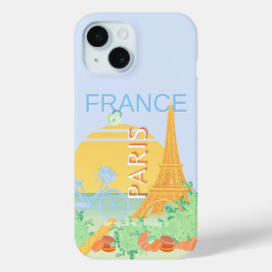 Paris, Frankreich, Travel Art, Preppy, Pastel, Blu Case-Mate iPhone Hülle