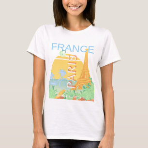 Paris, Frankreich, Travel Art, Preppy, Pastel, Blu T-Shirt