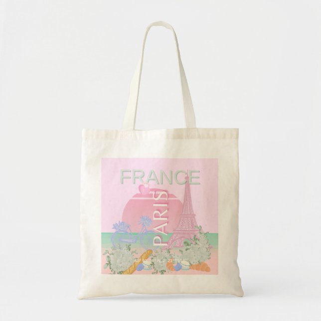 Paris, Frankreich, Travel Art, Preppy, Pastel, Pin Tragetasche (Vorne)