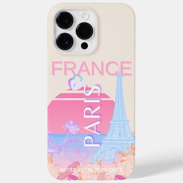 Paris, Frankreich, Travel Art, Preppy, Pastell Case-Mate iPhone Hülle (Rückseite)