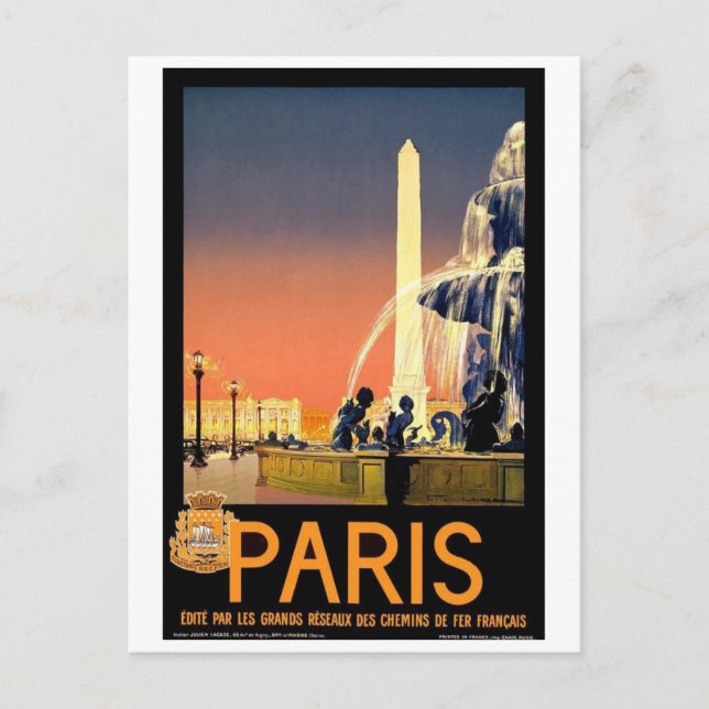 Paris - Frankreich Vintag Postkarte (Vorderseite)