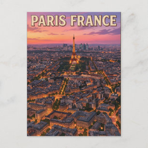 Paris Frankreich Vintage Anime Reise Postkarte