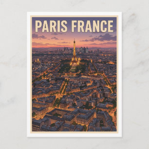 Paris Frankreich Vintage Anime Reise Postkarte