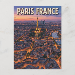 Paris Frankreich Vintage Anime Reise Postkarte