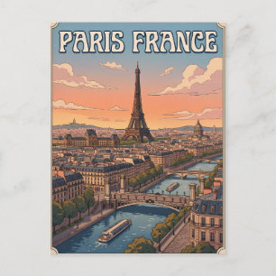 Paris Frankreich Vintage-Anime-Reisepostkarte Postkarte
