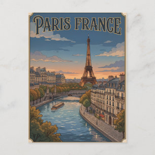Paris Frankreich Vintage-Anime-Reisepostkarte Postkarte
