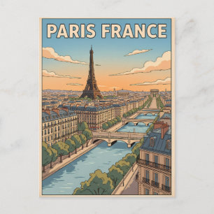 Paris Frankreich Vintage-Anime-Reisepostkarte Postkarte