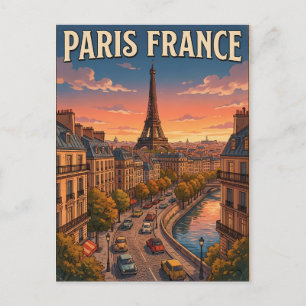 Paris Frankreich Vintage-Anime-Reisepostkarte Postkarte