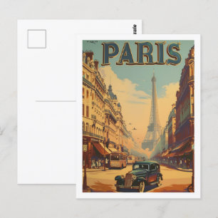 Paris Frankreich Vintage Berühmter Reiseort Postkarte