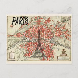 Paris Frankreich Vintage Eiffel-Turm Reise Postkarte