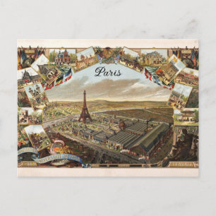 Paris Frankreich Vintage Eiffelturm Reise Postkarte