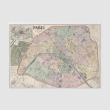 Paris Frankreich Vintage Karte Decoupage Ephemera