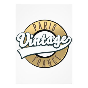 Paris Frankreich Vintage-Logo Fotodruck