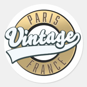 Paris Frankreich Vintage-Logo Runder Aufkleber