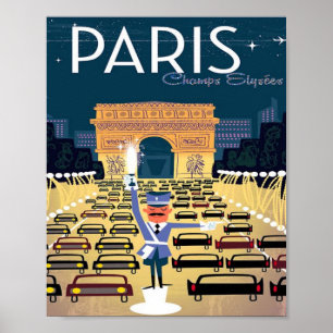 Paris Frankreich Vintage-Reise Retro-Tourismus Url Poster