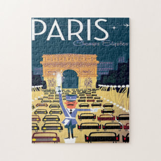 Paris Frankreich Vintage-Reise Retro-Tourismus Url Puzzle