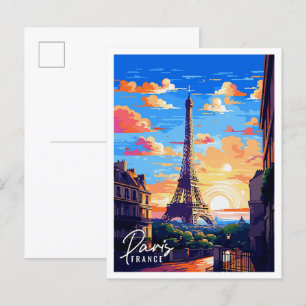 Paris Frankreich vintage Reiseillustration Postkarte