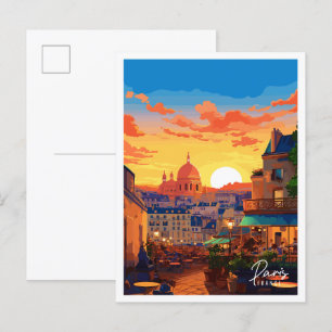 Paris Frankreich vintage Reiseillustration Postkarte