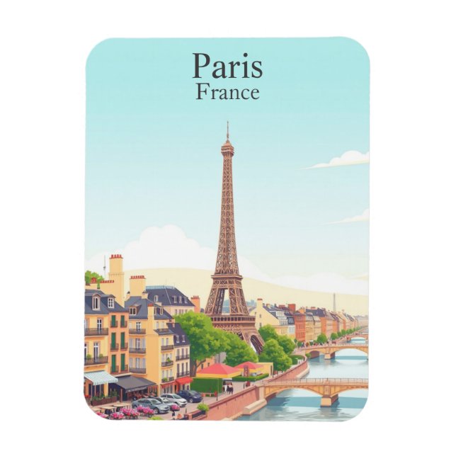 Paris, Frankreich Vintage Reisen Eiffelturm Magnet (Vertikal)