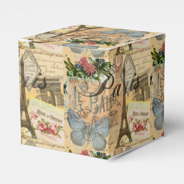 Paris Frankreich Vintage Reisen Kunstvoll wandern Geschenkschachtel (Vorderseite)