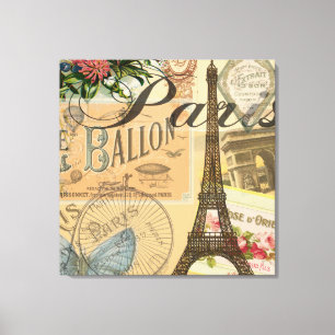 Paris Frankreich Vintage Reisen Kunstvoll wandern Leinwanddruck
