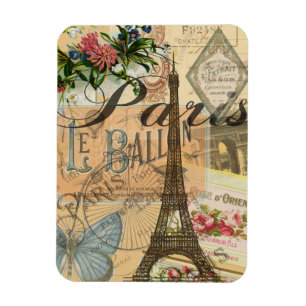 Paris Frankreich Vintage Reisen Kunstvoll wandern Magnet