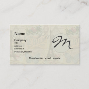 Paris Frankreich Vintage Reisen Kunstvoll wandern Visitenkarte