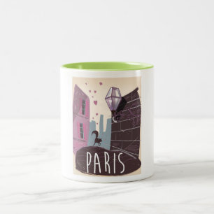 Paris, Frankreich Vintage Reiseplakat. Zweifarbige Tasse
