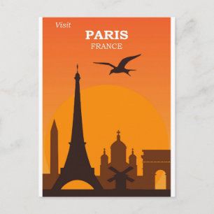 Paris Frankreich Vintage Sehenswürdigkeiten Reisen Postkarte