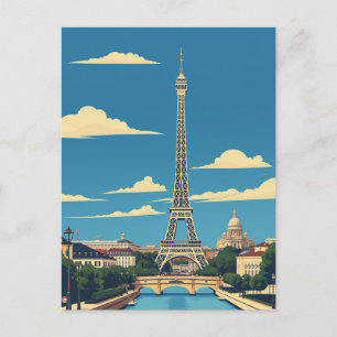Paris, Frankreich Vintage Travel Art Postkarte
