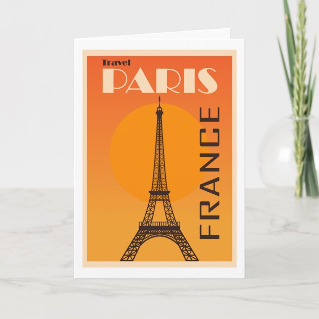 Paris, Frankreich Vintage Travel Poster Karte (Vorderseite)