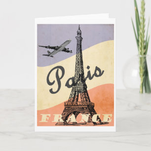 Paris, Frankreich Vintage Travel Poster Karte