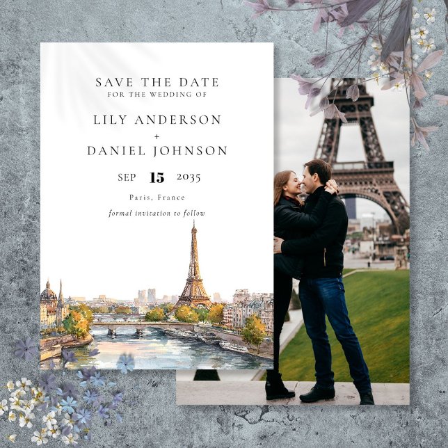 Paris Frankreich Zielort Foto Wedding Save The Date (Paris France Destination Photo Wedding Save The Date)