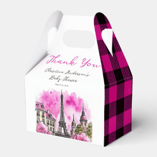 Paris Französisch Bonjour Bebe Pink Black Baby Dus Geschenkschachtel